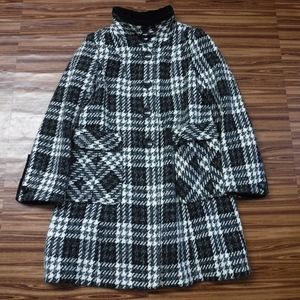 *Laundry By Design Black&White Check Tweed Coat*